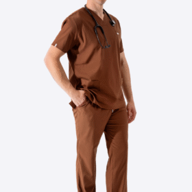 Yula Cerebrum Erkek Scrubs Takımı – Kahve